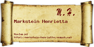 Markstein Henrietta névjegykártya