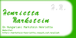 henrietta markstein business card